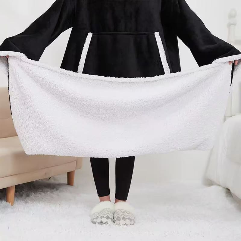 Composite lamb fleece beanbag blanket