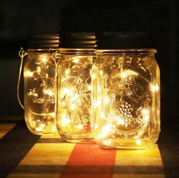 Solar-Powered Mason Jar Fairfly Lights Lids