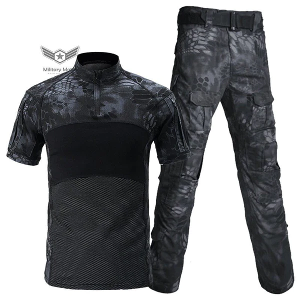 Unisex Camo Tactical Training Outfit | Black Python
