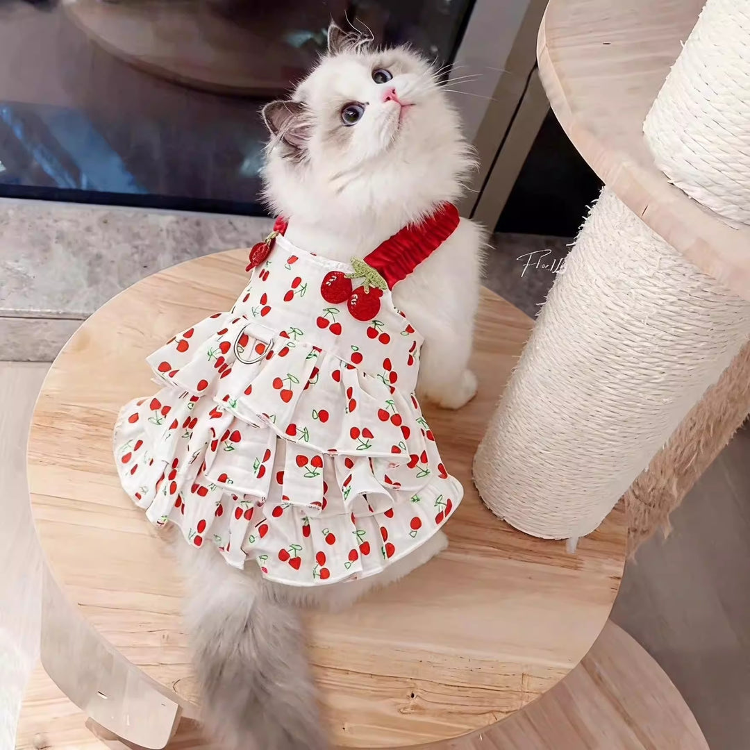 Pet Cherry Print Dress