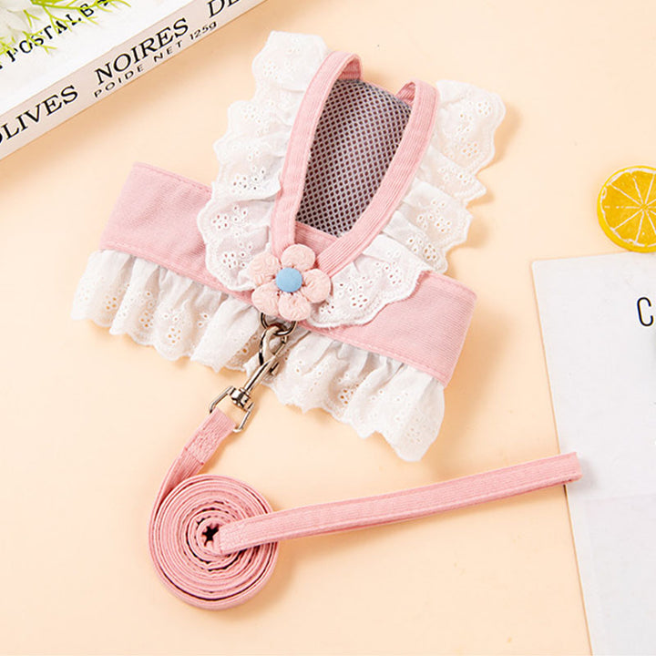 Lace Flower Pet Carrier Leash Set
