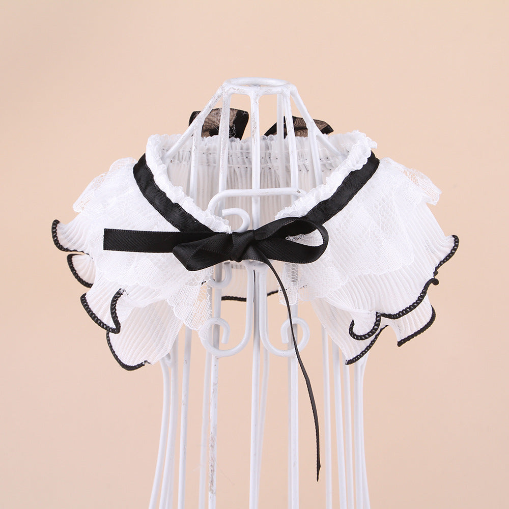 Black and white lace bibs for cats and dogs