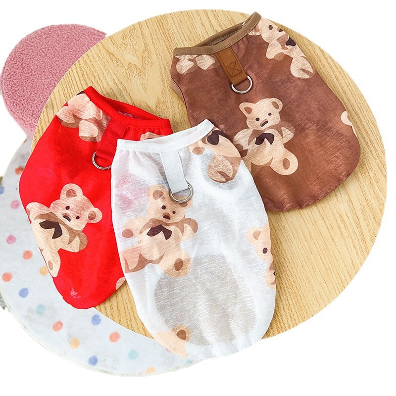 Bear Print Pet Summer Vest