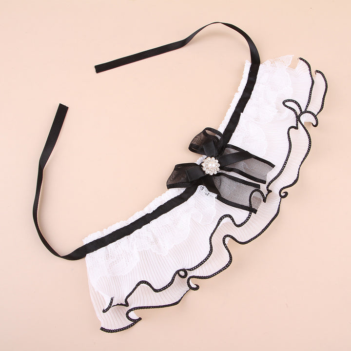 Black and white lace bibs for cats and dogs