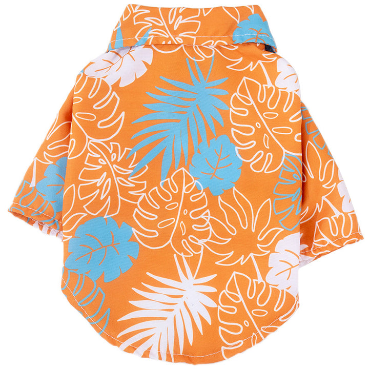 Pet Beach-Style Leaf-Print Shirt