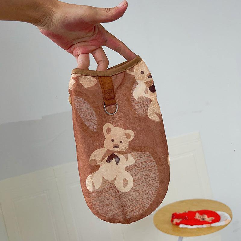 Bear Print Pet Summer Vest