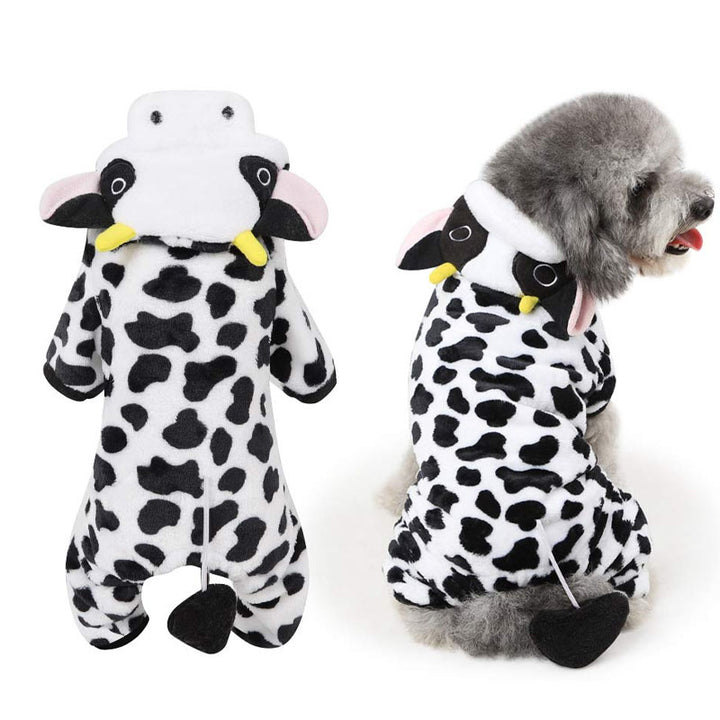 Thick cow-print dog clothes