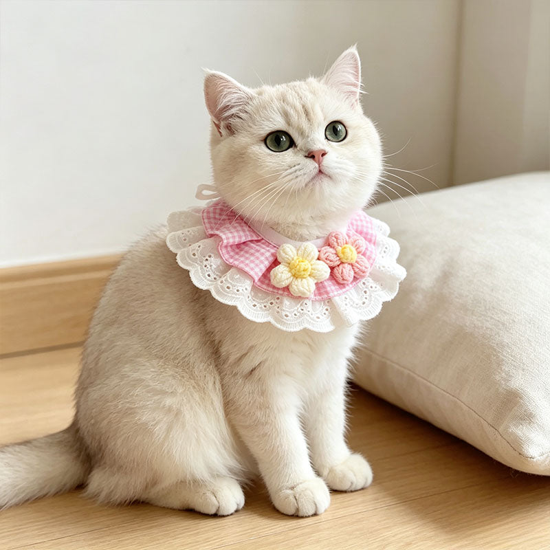 Lace flower pet neckerchief