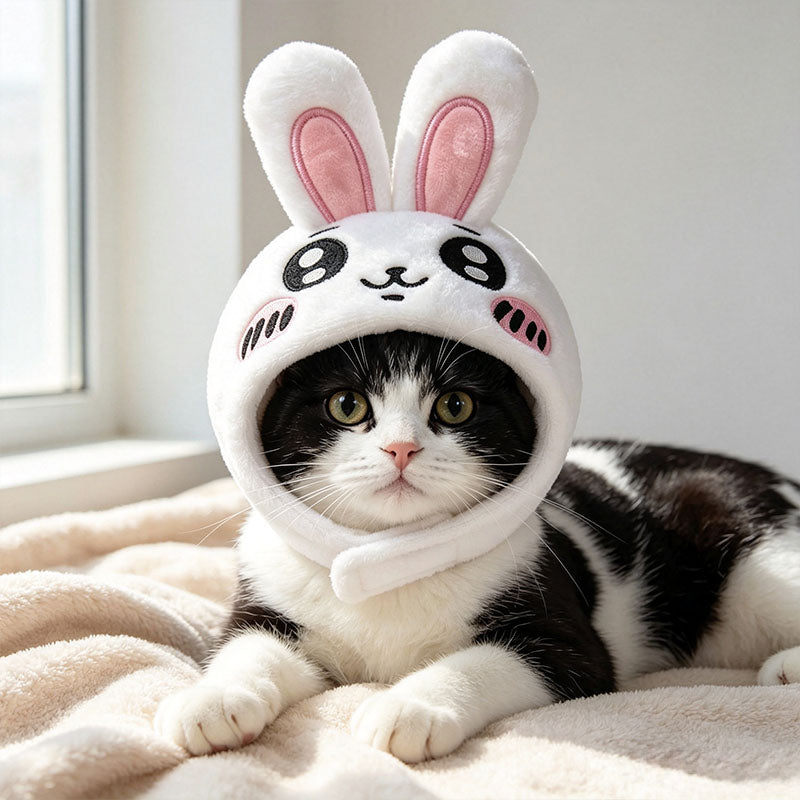 Cute rabbit pet hat