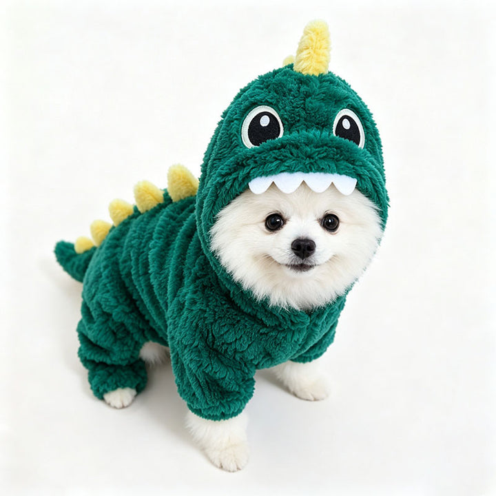Warm dinosaur pet clothing