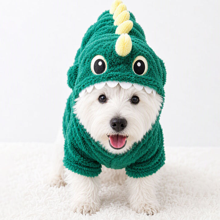 Warm dinosaur pet clothing