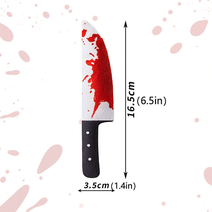 Halloween Bloody Knife Plush Cat Toy