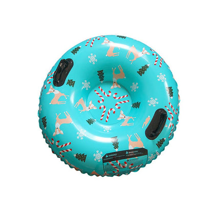 Inflatable thickened snow tube