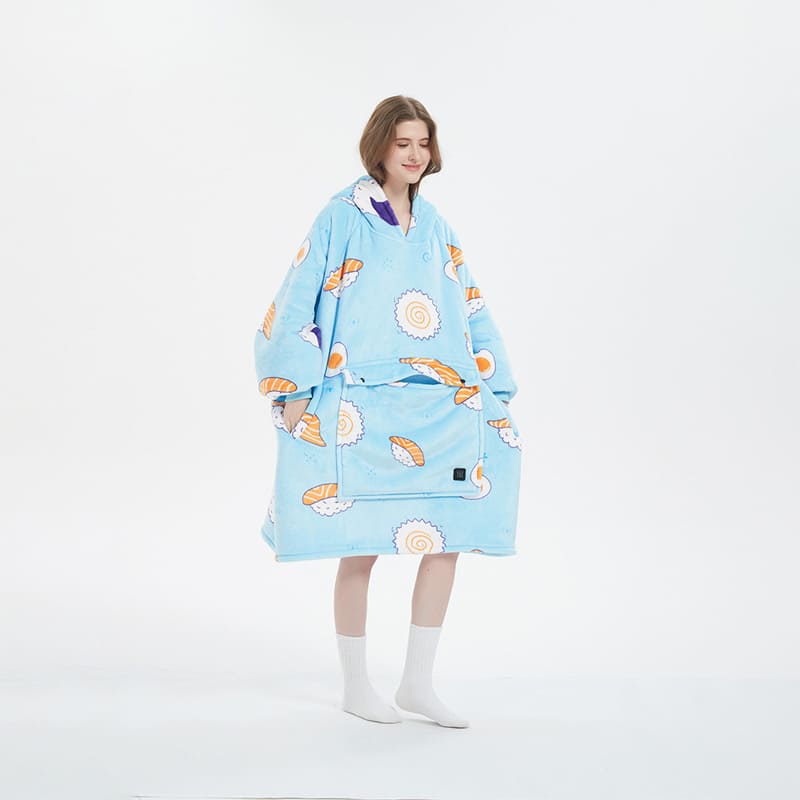 Double-Layer Hooded Lazy Blanket