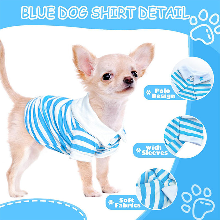 Striped polo shirt for pets