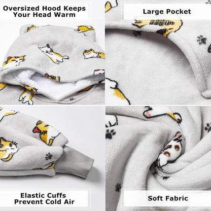 Double-Layer Hooded Lazy Blanket