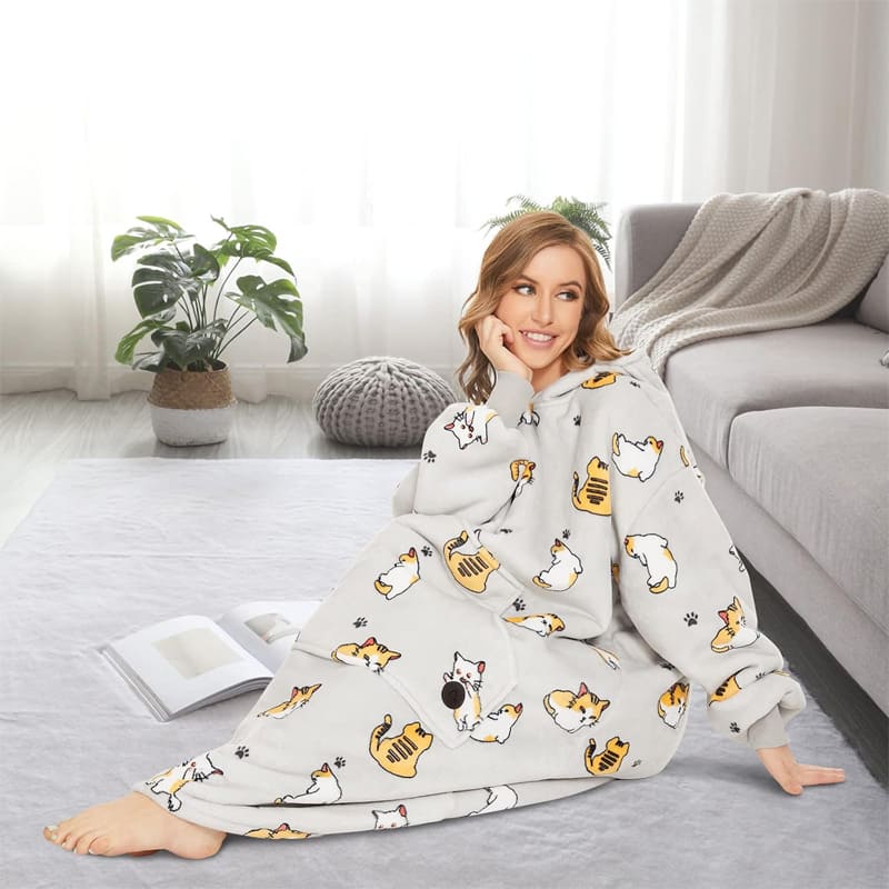 Double-Layer Hooded Lazy Blanket
