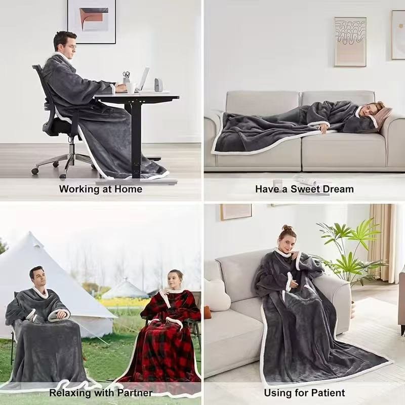 Composite lamb fleece beanbag blanket