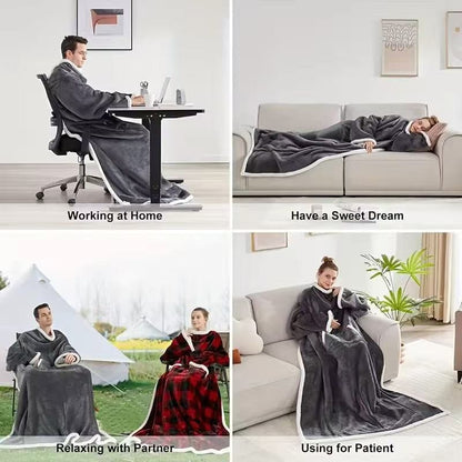 Composite lamb fleece beanbag blanket