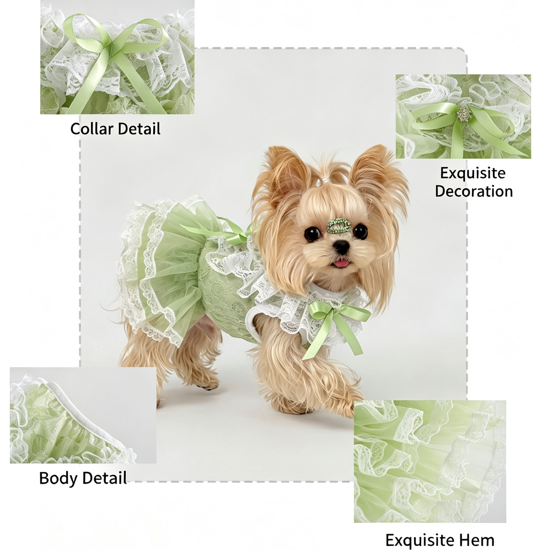 Pet Lace Tulle Princess Dress for Small Dogs