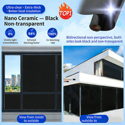 Adhesive-free one-way heat-insulating glass film