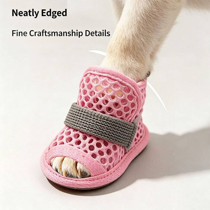 Breathable mesh dog shoes for summer