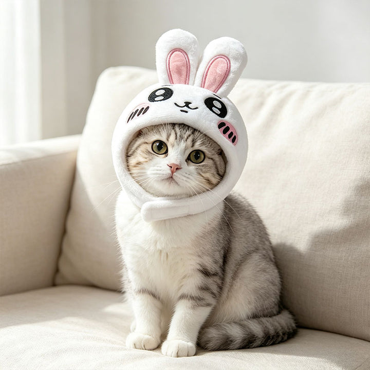 Cute rabbit pet hat
