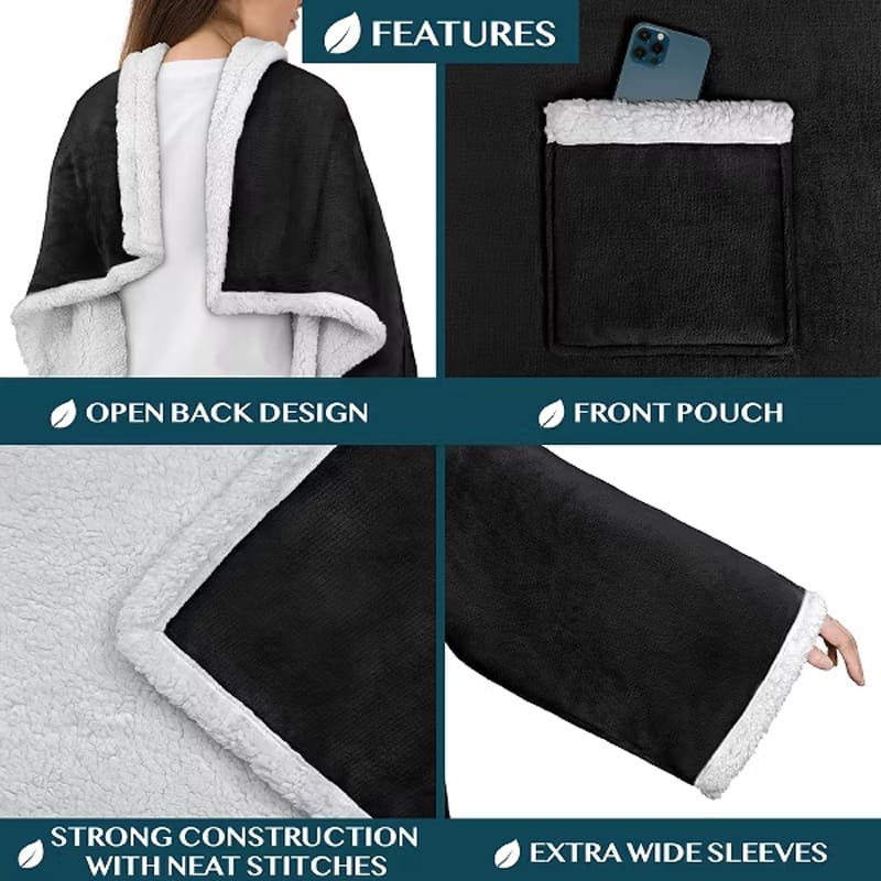 Composite lamb fleece beanbag blanket