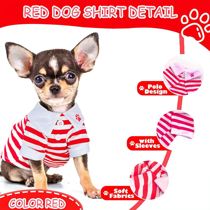Striped polo shirt for pets