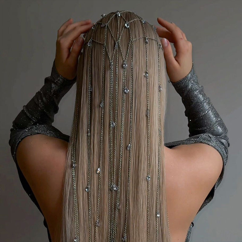 Bohemian style mesh tassel headdress