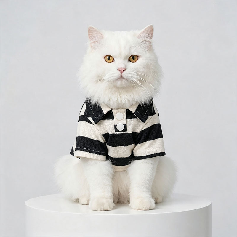 Casual Striped Pet Polo Shirt