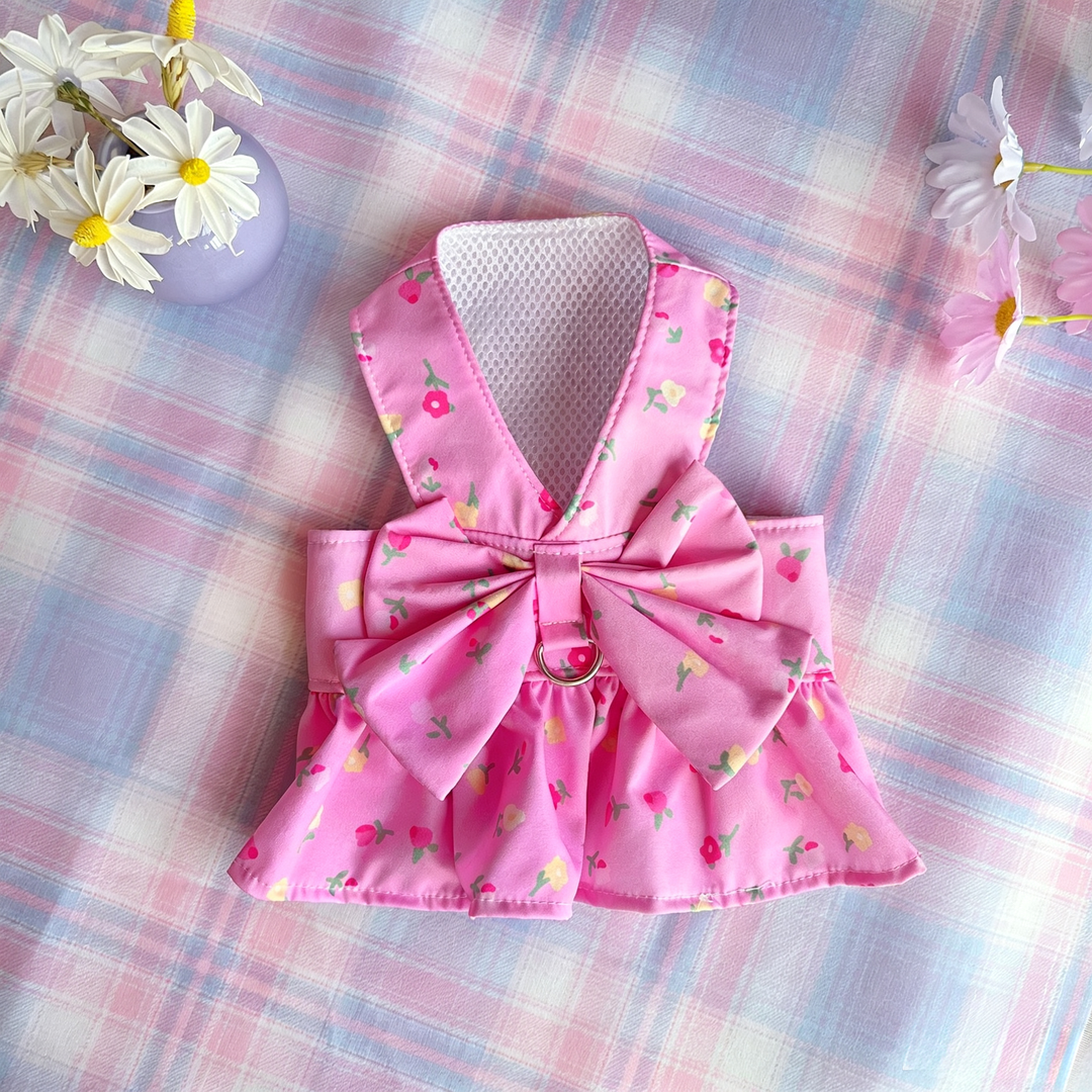 Floral Pet Harness Dress