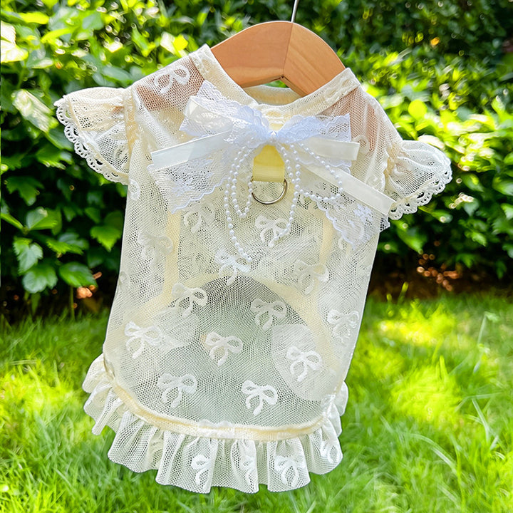 Summer Mesh Pet Harness Dress