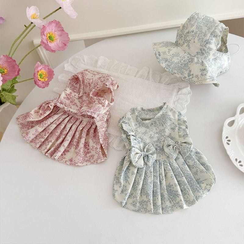 Blue and White Porcelain Style Pet Dress