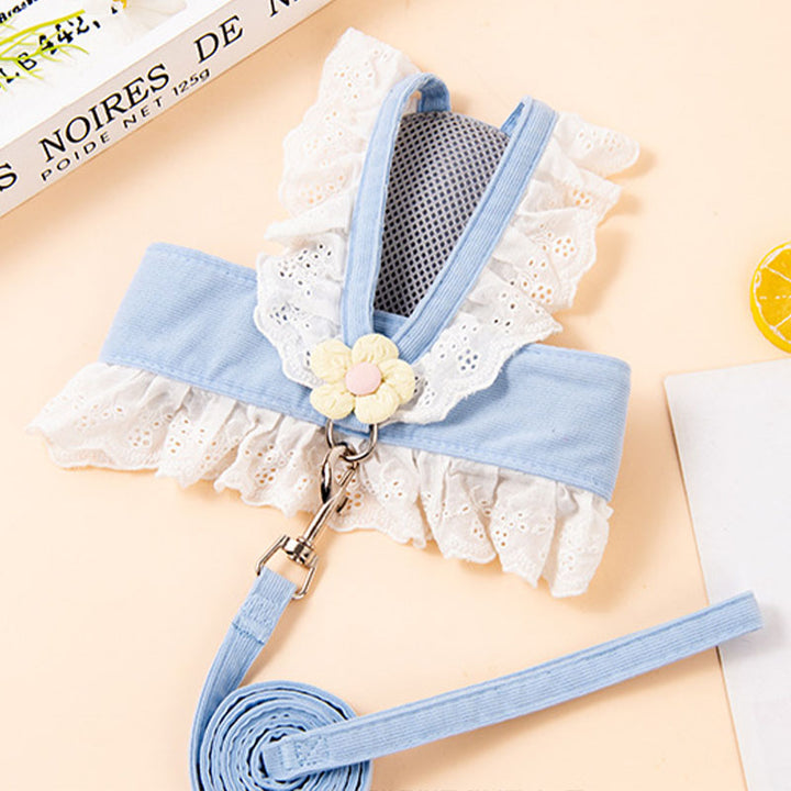 Lace Flower Pet Carrier Leash Set
