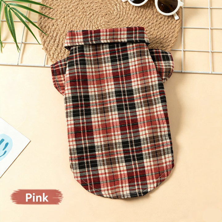Casual Grid Pattern Dog Clothes
