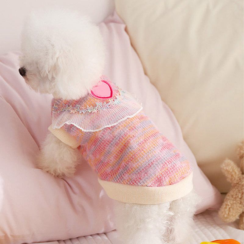 Cute Pet Vest with Lace Knitwear