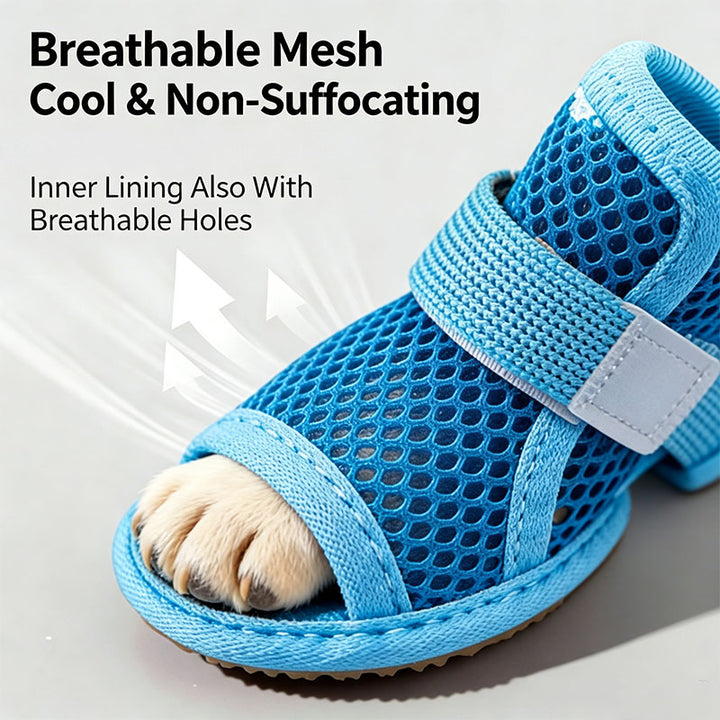 Breathable mesh dog shoes for summer