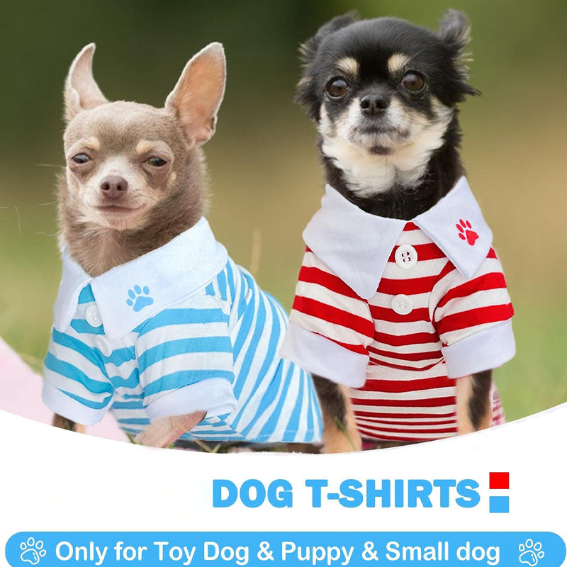 Striped polo shirt for pets