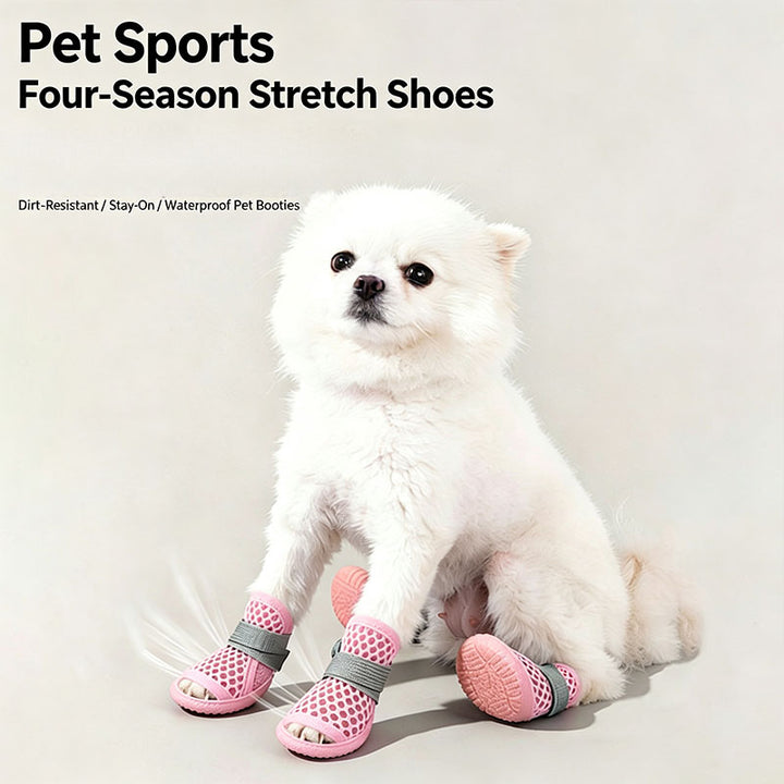 Breathable mesh dog shoes for summer