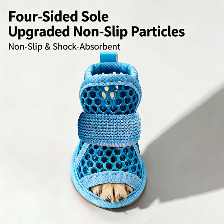Breathable mesh dog shoes for summer