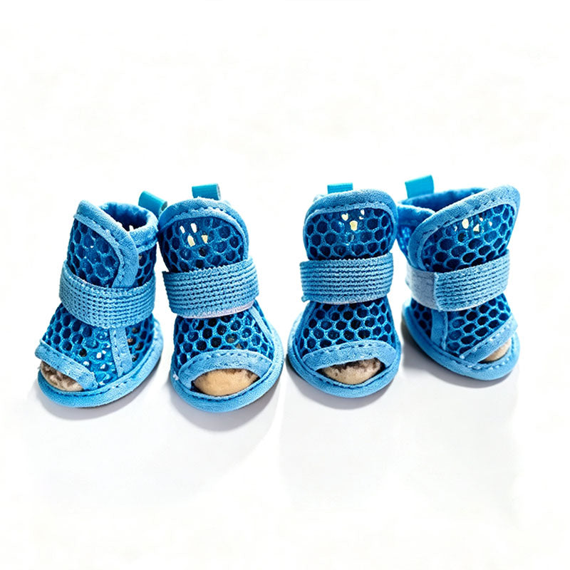 Breathable mesh dog shoes for summer