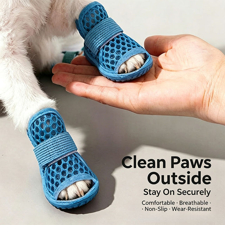 Breathable mesh dog shoes for summer