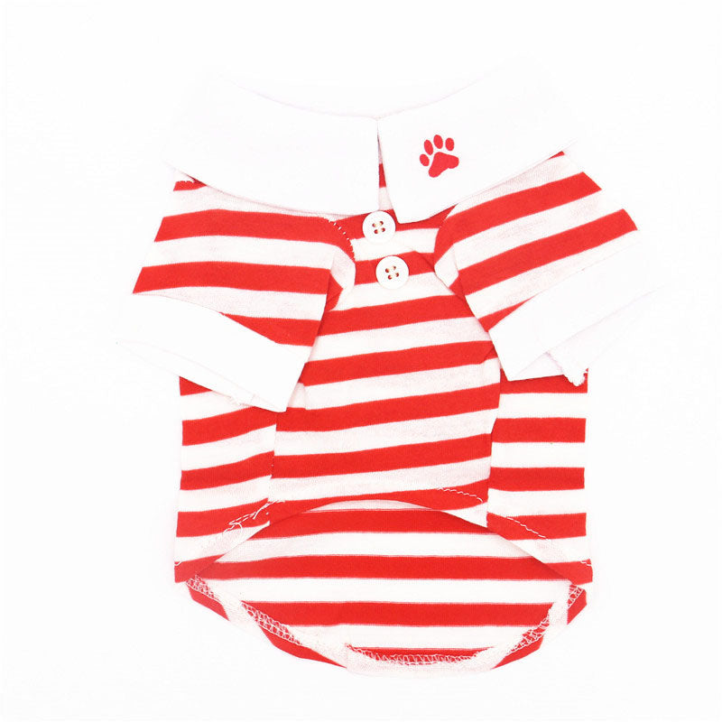 Striped polo shirt for pets