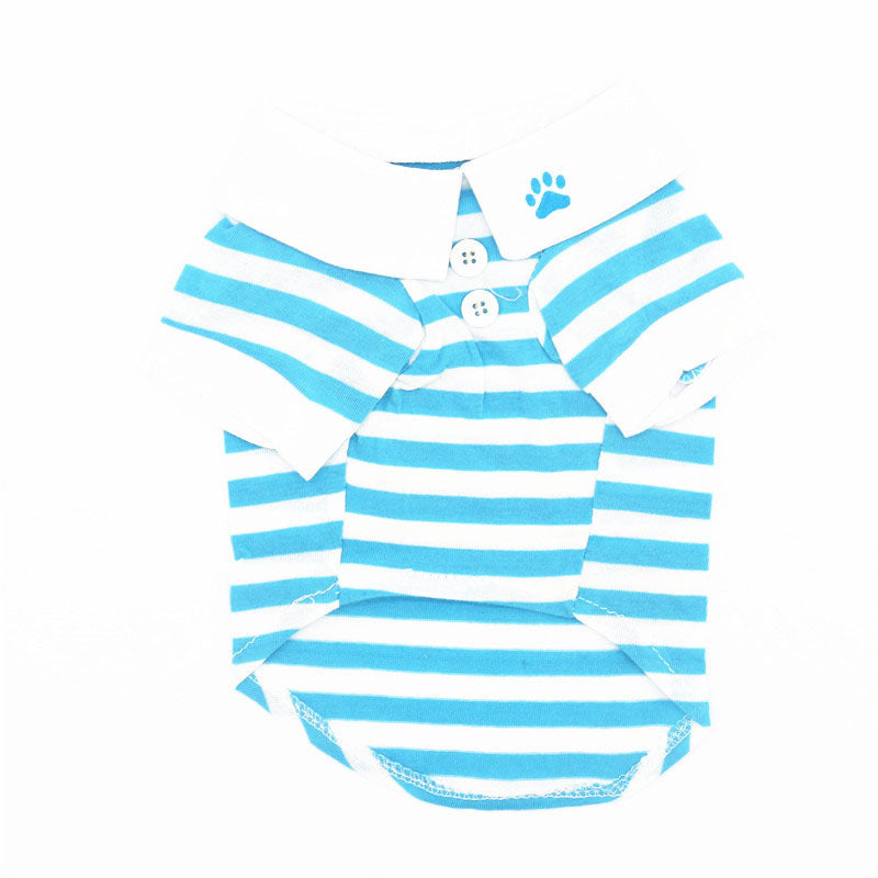 Striped polo shirt for pets