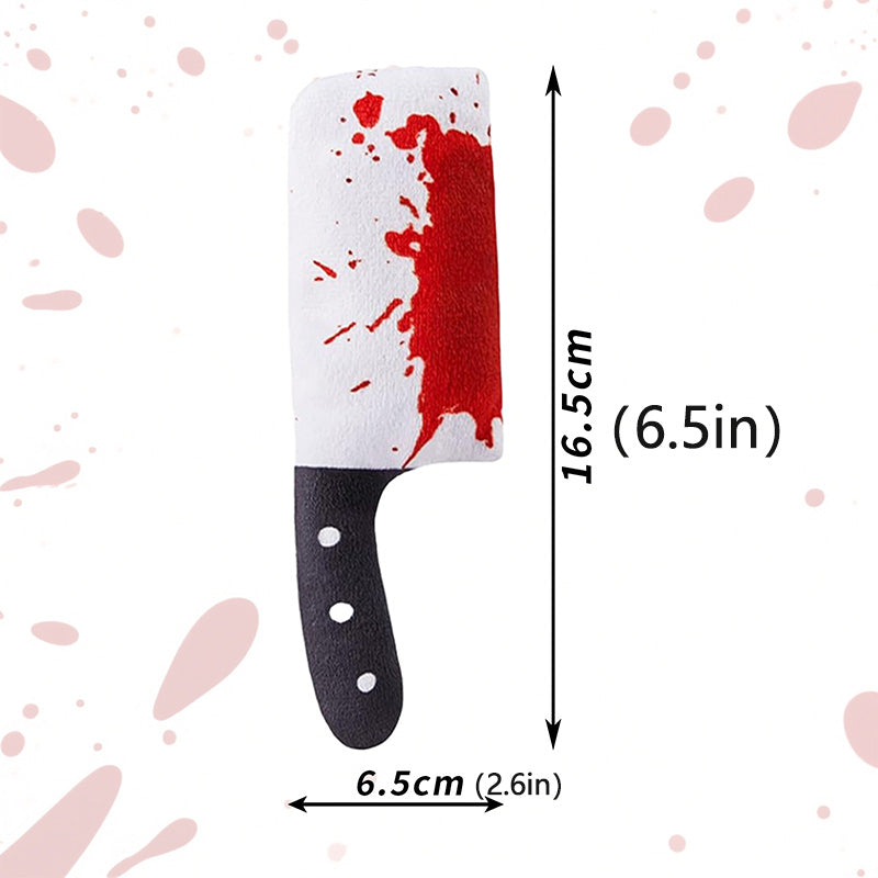 Halloween Bloody Knife Plush Cat Toy