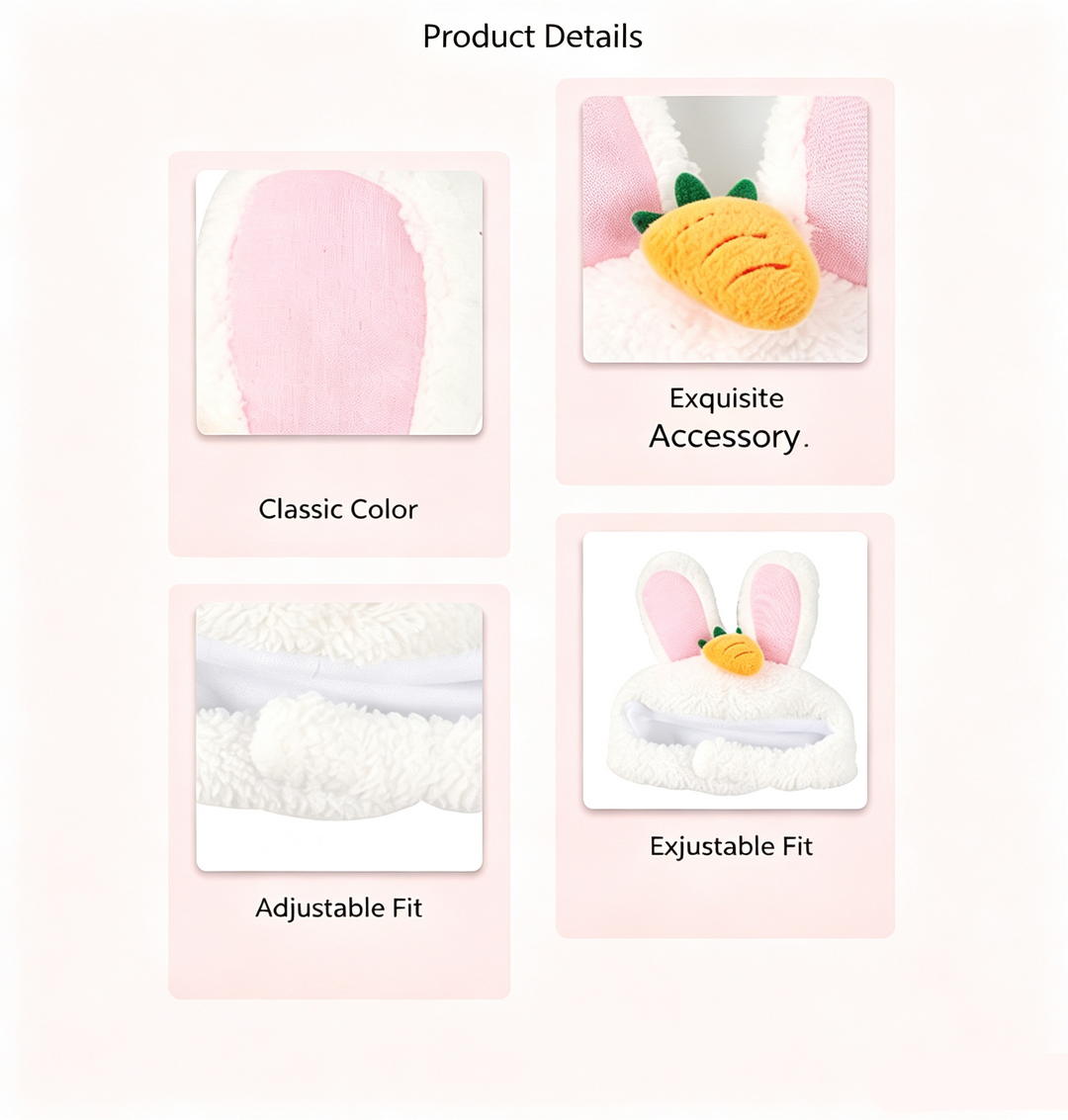 Plush Bunny Ear Pet Hat With Carrot