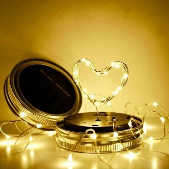 Solar-Powered Mason Jar Fairfly Lights Lids