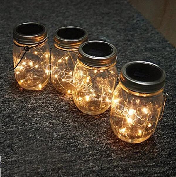 Solar-Powered Mason Jar Fairfly Lights Lids