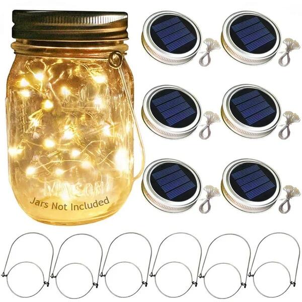 Solar-Powered Mason Jar Fairfly Lights Lids